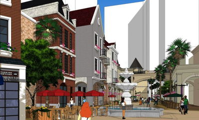 欧式商业街,小资情调的意境设计 su模型库精品区 sketchup吧 sketchup中国门户网站